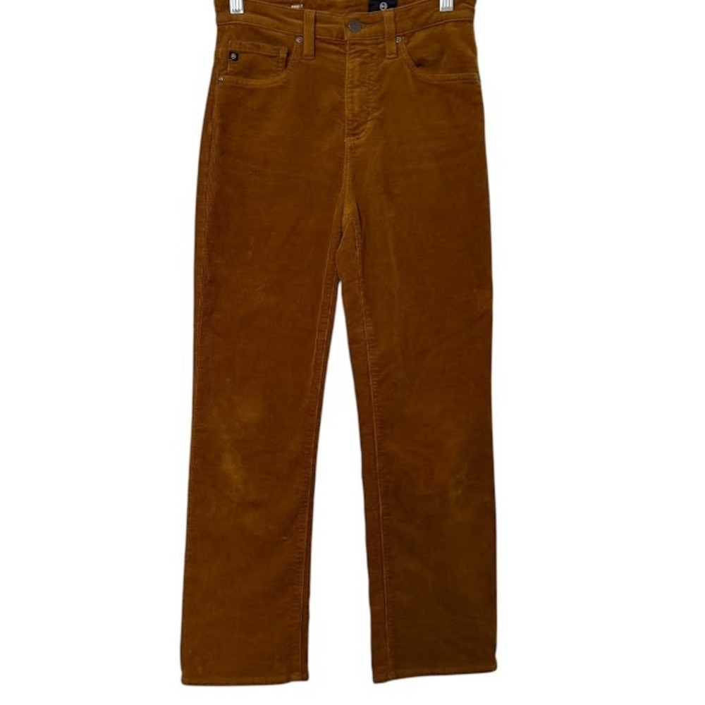AG Adriano Goldschmied Brown Rhett Straight‎ Ankle Corduroy Pants Womens 24